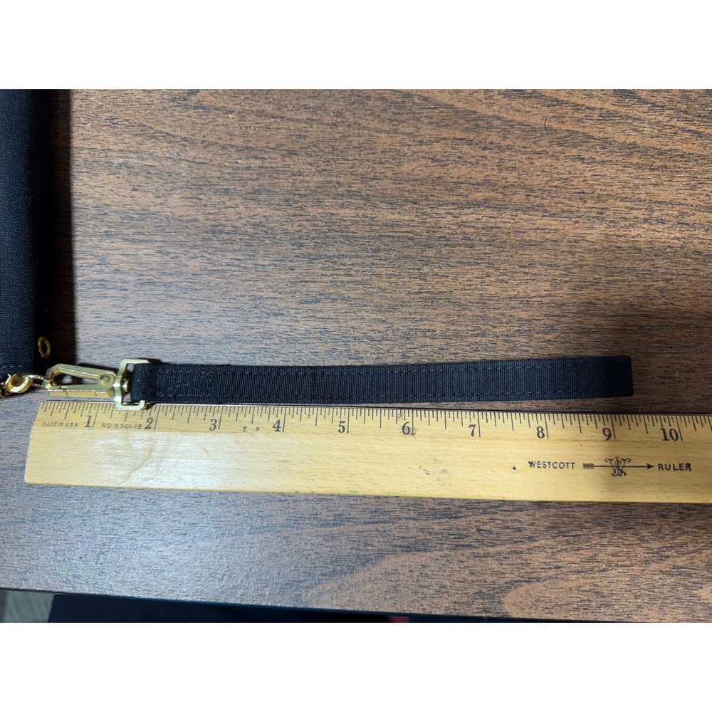 Carhartt Black Canvas Zip-Around Wristlet Wallet Organizer ID Window Gold Zip - Picture 7 of 9